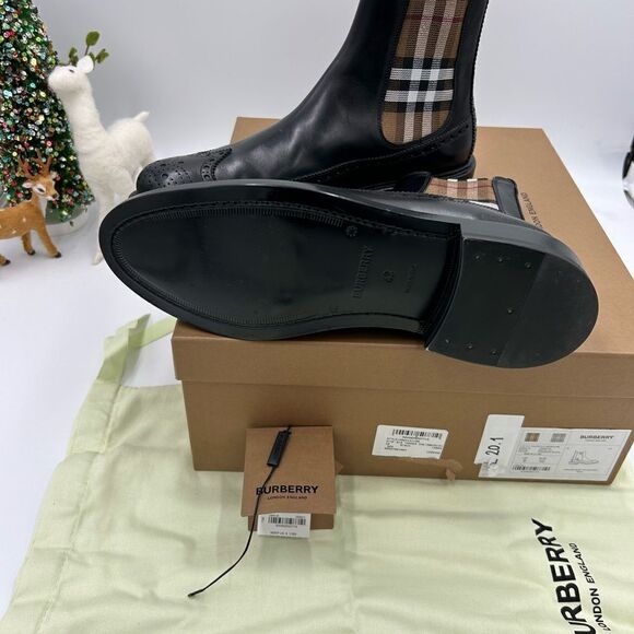 Men’s Burberry vintage check leather Chelsea boots size 42 made in Italy - Picture 7 of 14